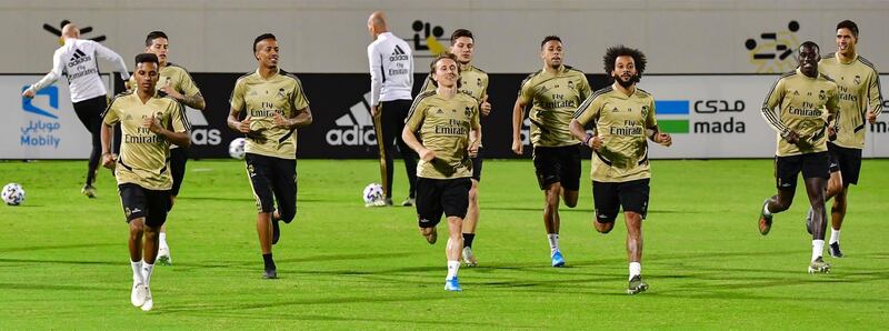 Real Madrid training in Jeddah. AFP