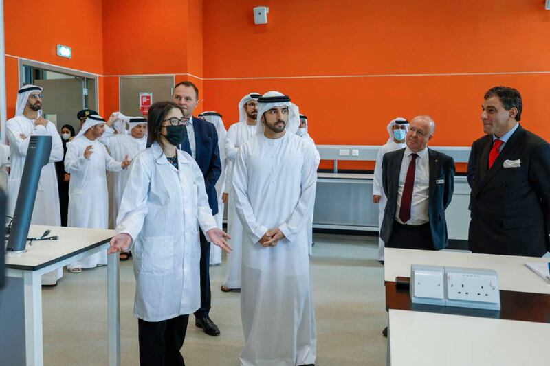 Sheikh Hamdan tours the impressive facilities in Academic City. @HamdanMohammed / Twitter