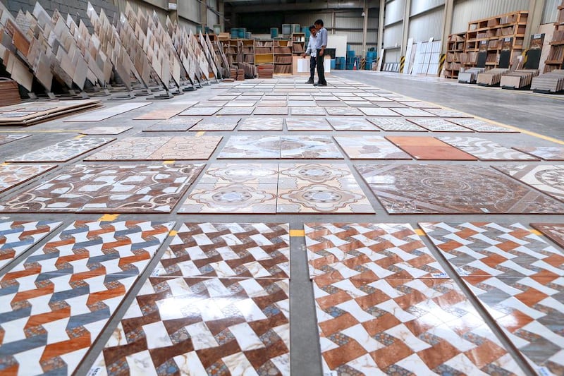 RAK Ceramics produces 110 million square meters of ceramic annually. Pawan Singh / The National