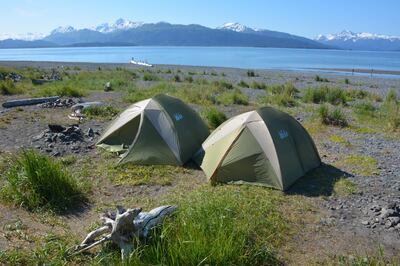 The campsite at Homer Spit. 