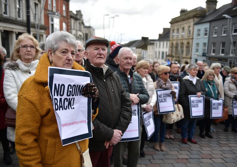 A rally in support of off-duty Detective Chief Inspector John Caldwell who was shot in Omagh, Northern Ireland. Getty Images