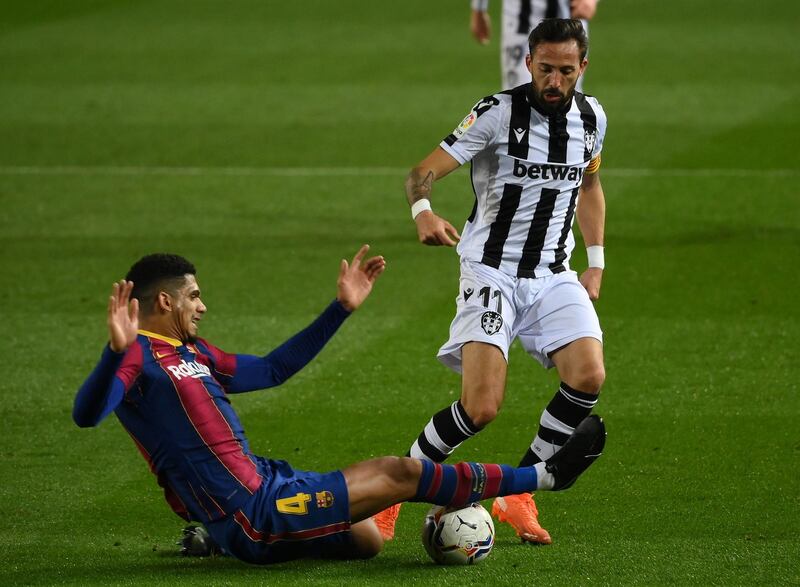 Ronald Araujo, 6 – He made an important intervention to snuff out a threaded Dani Gomez pass intended for Roger with Levante charging forward on the counter, but otherwise it was a relatively quiet night for the defender. AFP