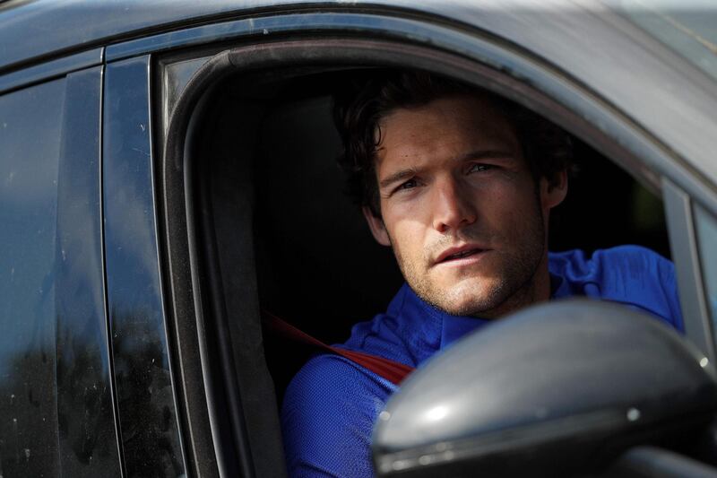 Marcos Alonso at Cobham on Wednesday. AFP