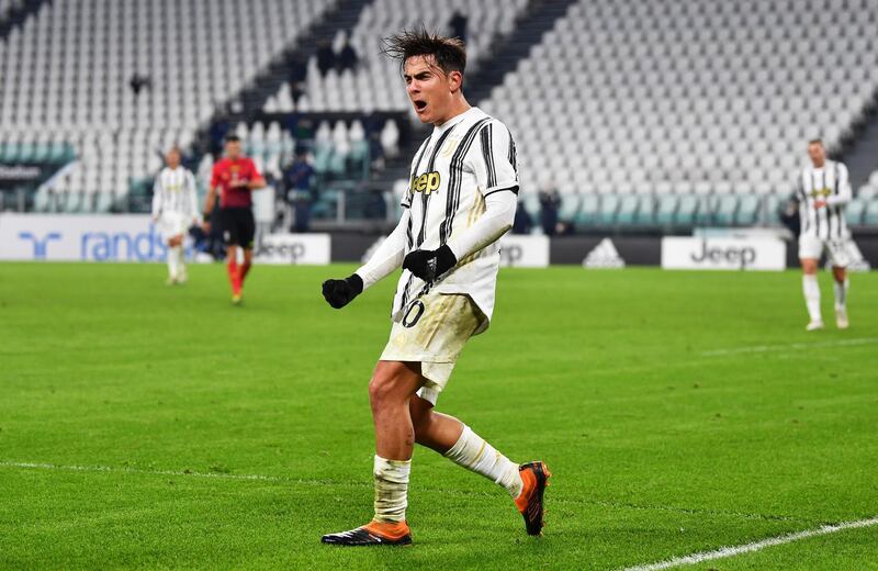 Paulo Dybala after scoring Juve's fourth goal. Getty