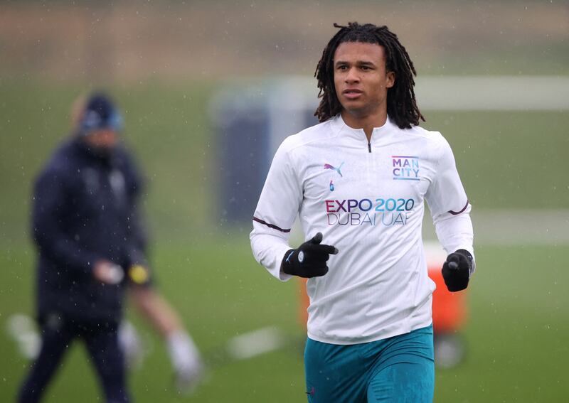Manchester City's Nathan Ake during training on Tuesday. Reuters