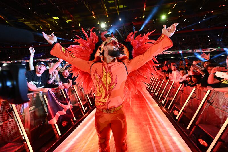 Seth 'Freakin' Rollins makes his way to the ring for his match against Riddle.