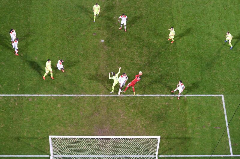 Lyon's goalkeeper Anthony Lopes makes a save. AFP