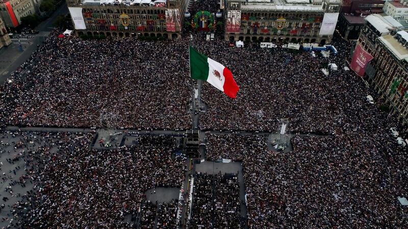 Aerial view of the Zocalo square. Reuters