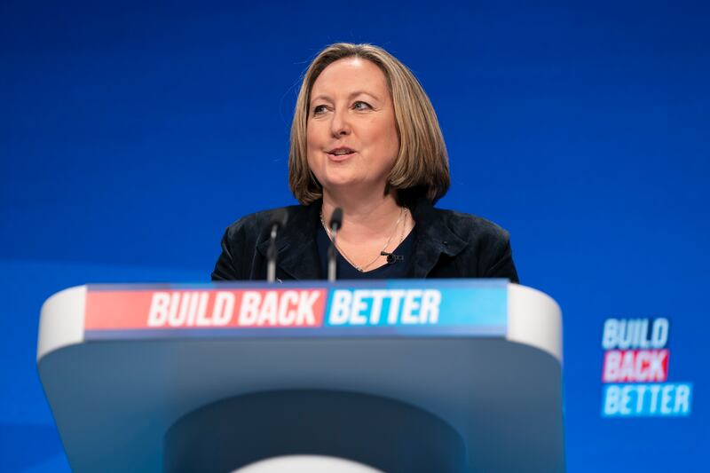 UK Secretary of State for International Trade Anne-Marie Trevelyan says there is a need to 'decisively turn our backs on the era of dependence on polluting fuels'. AP