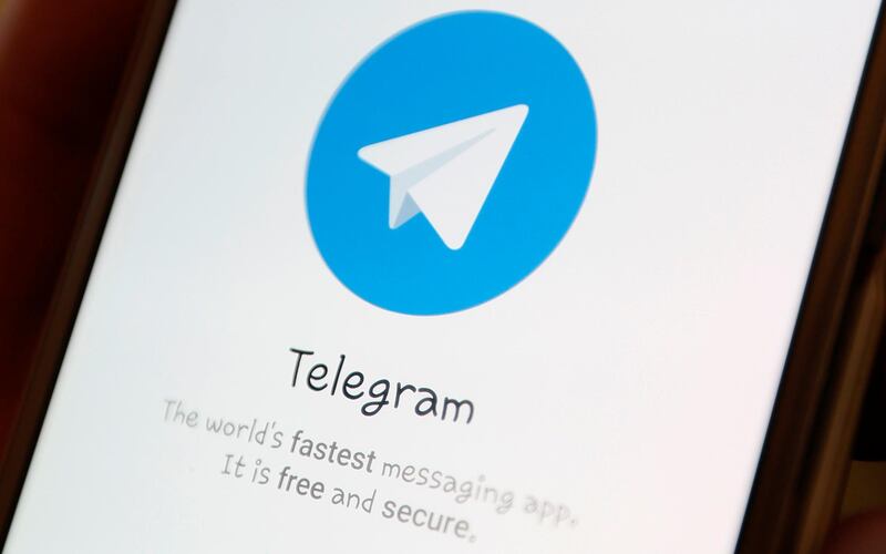 The Telegram logo is seen on a screen of a smartphone in this picture illustration taken April 13, 2018. REUTERS/Ilya Naymushin
