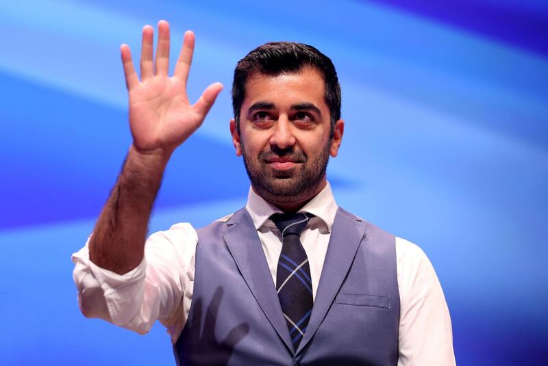 Minister for Transport and Islands Humza Yousaf after addressing delegates at the Scottish National Party conference at the SEC Centre in Glasgow.