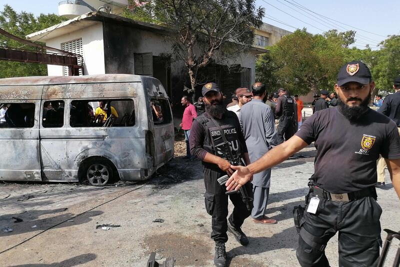 Karachi police confirmed four people had been killed in the attack, including three Chinese citizens. AFP