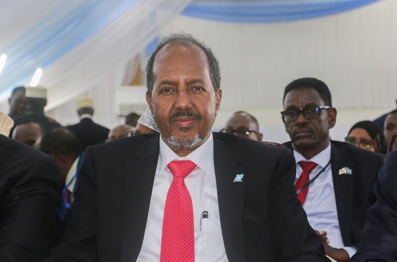 Hassan Sheikh Mohamud after being sworn in as the new president of Somalia. EPA