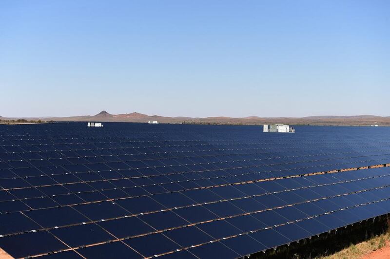 Above, Broken Hill solar plant in Australia. Total module, or solar panel, manufacturing capacity globally is about 160 gigawatts a year, according to Bloomberg New Energy Finance although not all of this is operational. Carla Gottgens / Bloomberg