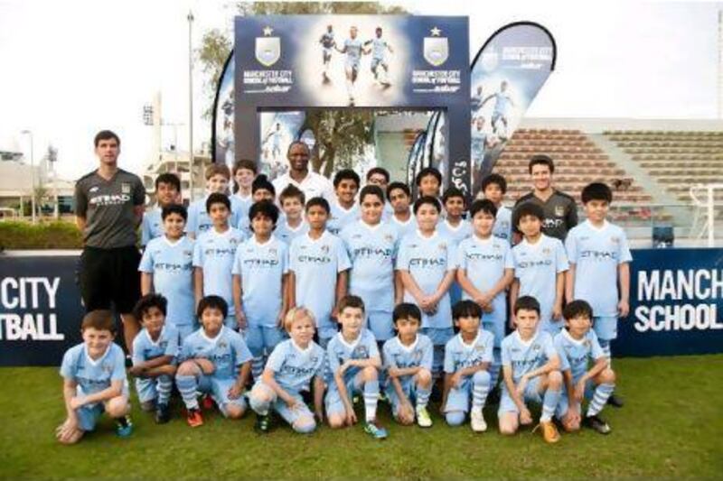 Patrick Veira at Manchester City School of Football. Courtesy Jonathan Gibbons
