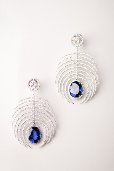 Devi Jewels Palm Tree earrings with tanzanite and diamonds. Photo: Devi Jewels