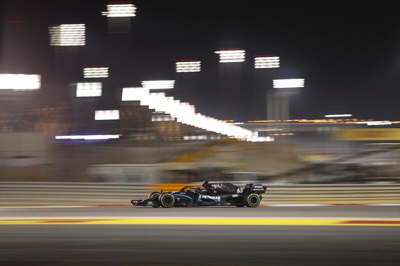 British driver George Russell during the Sakhir Grand Prix. EPA