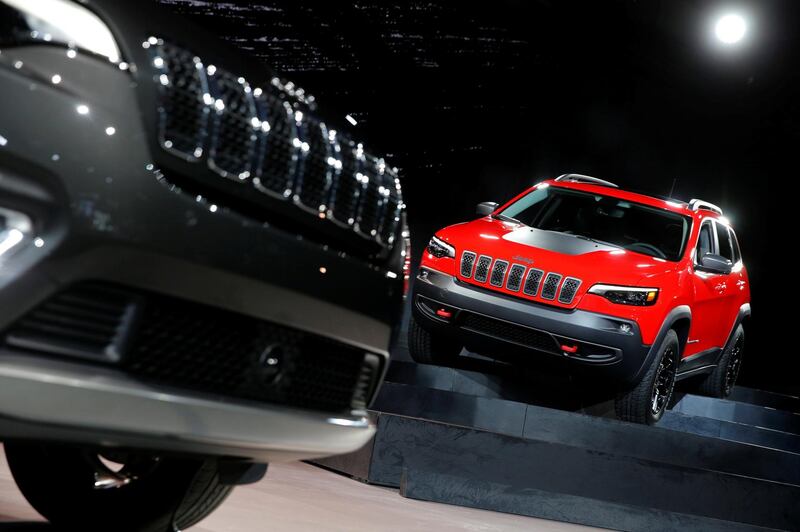 The 2019 Jeep Cherokee is among the new models on show in Detroit. AP