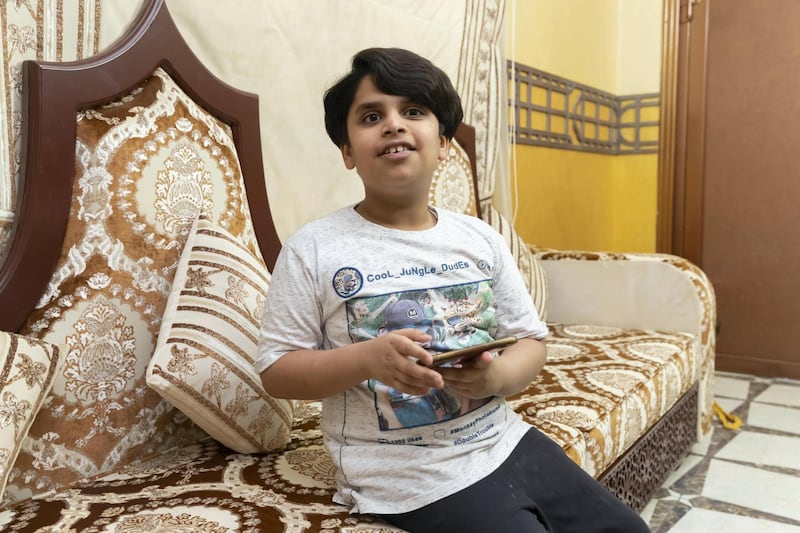 FUJEIRAH, UNITED ARAB EMIRATES. 22 JANUARY 2020. Khalifa Khalid Mohammad (10) Emirate who is Autistic and lives with his family in Fujeirah. (Photo: Antonie Robertson/The National) Journalist: Haneen Dajani. Section: National.

