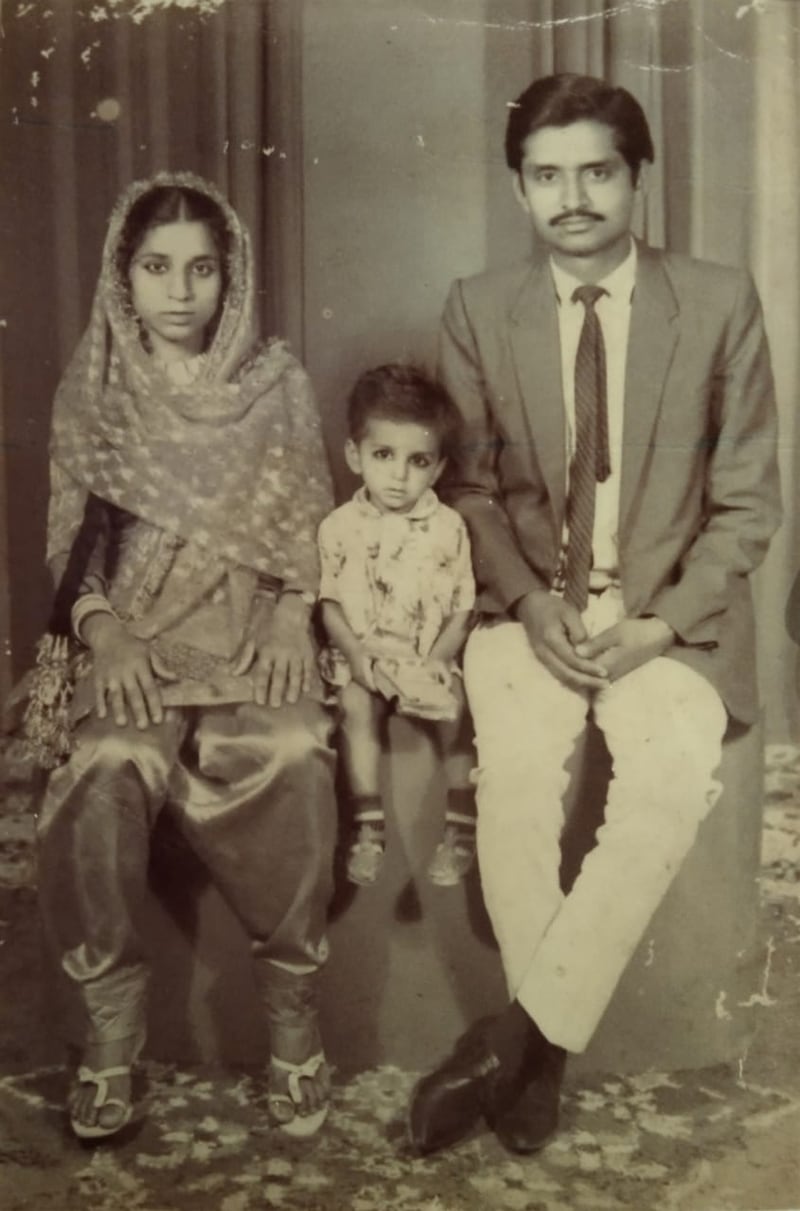 Abedunisa Siraj with her husband Ayub Siraj on a visit to Mumbai in the late 1960s after the birth of their eldest child. Photo: Siraj family