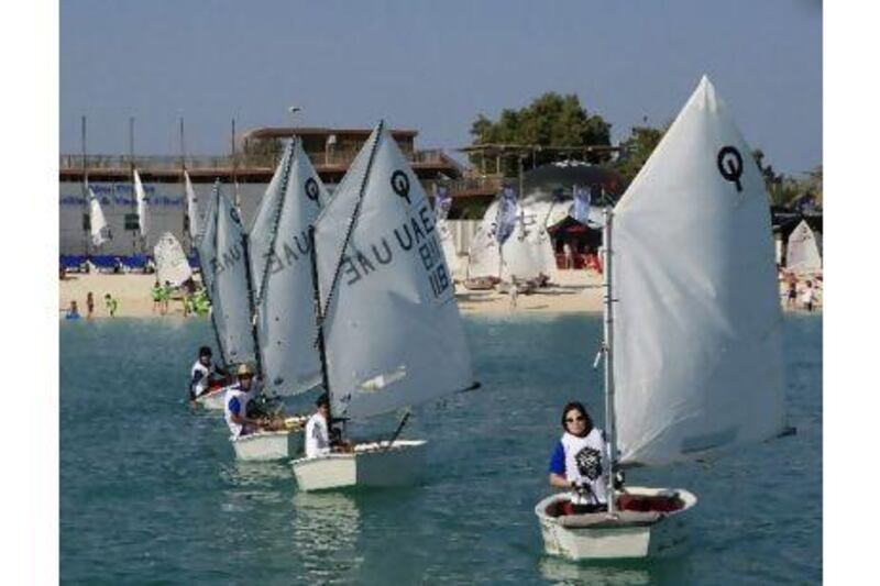 Children are introduced to the sport at the Abu Dhabi Junior Sailing Festival.