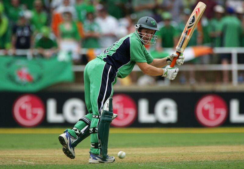 KINGSTON, JAMAICA - MARCH 17:  Niall O'Brien of Ireland hits out on his way to making fifty runs during the ICC Cricket World Cup 2007 Group D match between Ireland and Pakistan at Sabina Park on March 17, 2007 in Kingston, Jamaica.  (Photo by Paul Gilham/Getty Images)