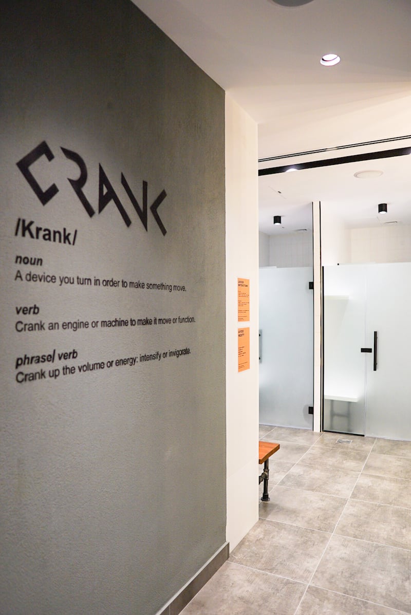 Crank Abu Dhabi has changing rooms and showers. Photo: Crank