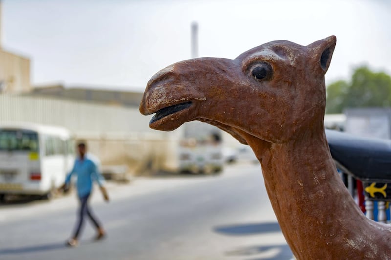 Dubai, United Arab Emirates - September 08, 2018: Weekender. Unusual sights in Al Quoz. Different sculptures outside the Antiques museum. Saturday, September 8th, 2018 at Al Quoz, Dubai. Chris Whiteoak / The National