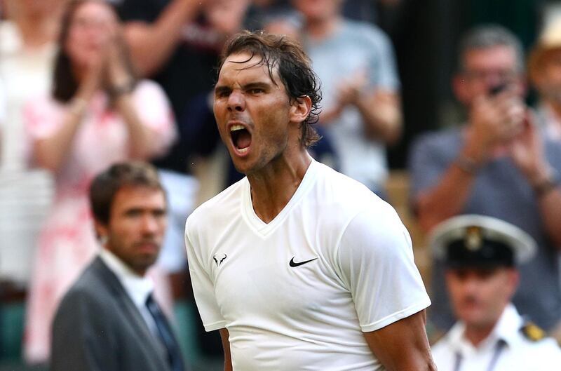 Tennis - Wimbledon - All England Lawn Tennis and Croquet Club, London, Britain - July 4, 2019  Spain's Rafael Nadal celebrates winning his second round match against Australia's Nick Kyrgios  REUTERS/Hannah McKay