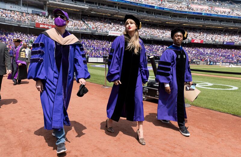 US singer Taylor Swift receives an honourary doctorate in fine arts. EPA