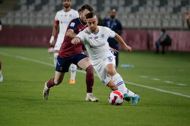 Diaa Sabia opened the scoring for Al Nasr against Al Wahda in the 2-2 result in the Adnoc Pro League final round at the Al Nahyan Stadium on Wednesday, May 25, 2022. - PLC