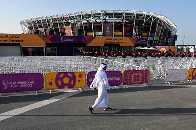 Stadium 974 in Doha is well prepared for the 2022 Qatar World Cup but will be dismantled after the tournament. AFP