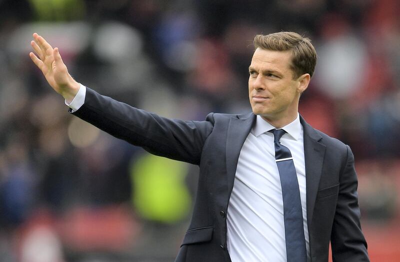 BRISTOL, ENGLAND - MARCH 07: Scott Parker, Manager of Fulham acknowledges the fans following their draw in the Sky Bet Championship match between Bristol City and Fulham FC at Ashton Gate on March 07, 2020 in Bristol, England. (Photo by Harry Trump/Getty Images)