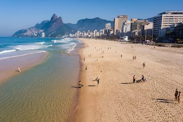 An aerial view of Rio de Janeiro's Ipanema beach. Courtesy Getty Images