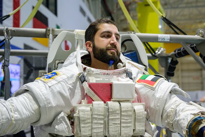 UAE astronaut Mohammed Al Mulla in his spacesuit