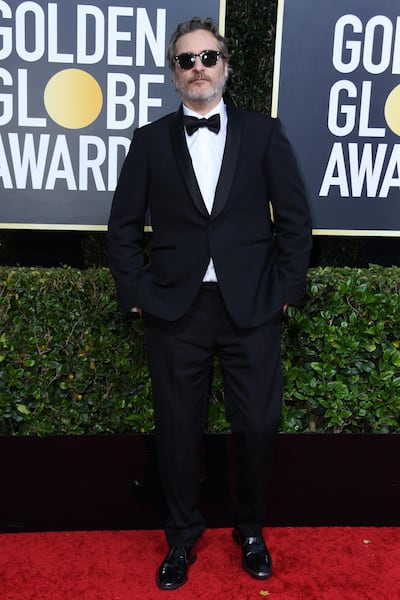 US actor Joaquin Phoenix arrives for the 77th annual Golden Globe Awards on January 5, 2020, at The Beverly Hilton hotel in Beverly Hills, California.  / AFP / VALERIE MACON

