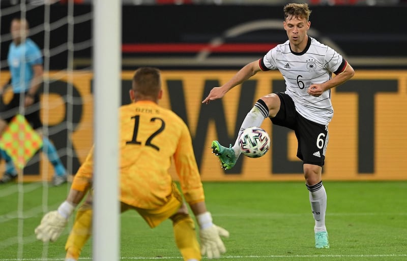 Germany's Joshua Kimmich during the friendly against Latvia in Duesseldorf which his team won 7-1. EPA