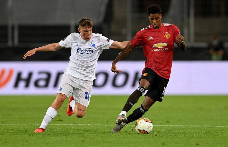 Marcus Rashford - 6: Early header over, livened up towards end of first half with a shot but off pace. Scuffed a flighted ball and unable to break down the Danes. Getty