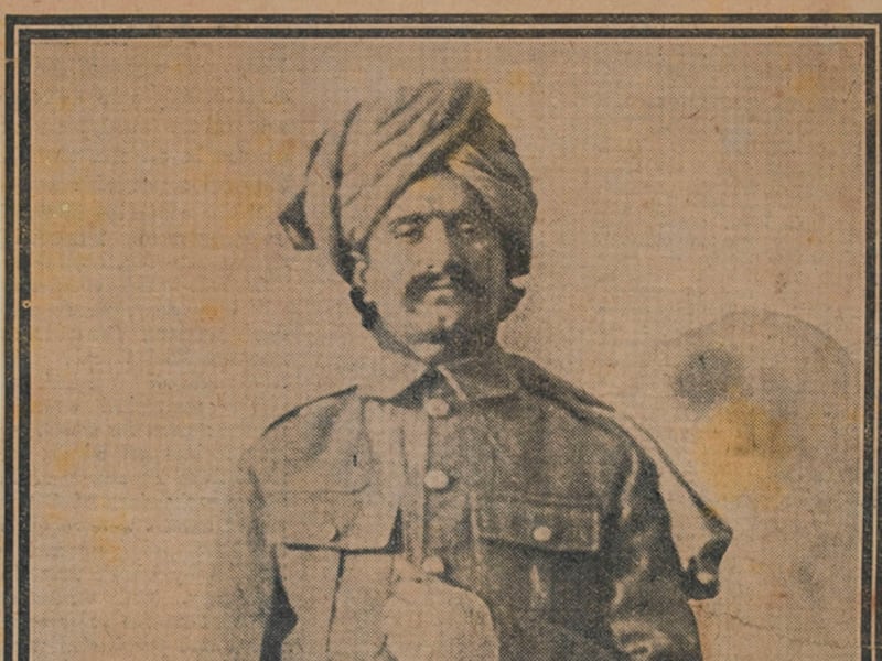 Sepoy Khudadad Khan for action at Ypres in 1914 in the First World War, whose outnumbered machine-gun team were responsible for halting the German advance. Alamy