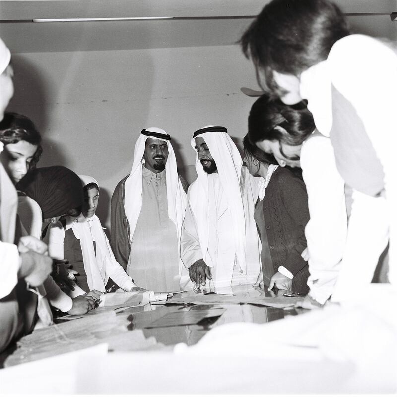 An image from the Itihad archive. Courtesy Al Itihad.
Abu Dhabi, UAE. 1977. Sheikh Zayed visiting schools in the UAE.

 *** Local Caption ***  000089.JPG