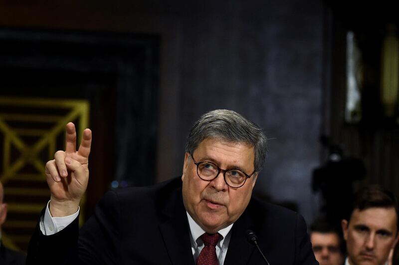 U.S. Attorney General William Barr testifies before a Senate Judiciary Committee hearing on "the Justice Department's investigation of Russian interference with the 2016 presidential election" on Capitol Hill in Washington, U.S., May 1, 2019. REUTERS/Clodagh Kilcoyne