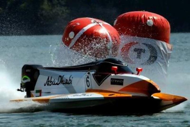 Majed Al Mansoori Majed stepped in for the ailing driver Ahmed Al Hameli and Team Abu Dhabi at the UIM F1 H20 Powerboat Grand Prix of China on Liujiang River, and finished sixth.