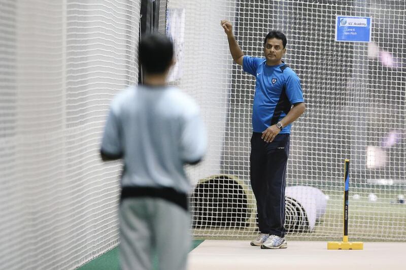 Venkatapathy Raju oversees UAE Under 19 training. Sarah Dea / The National