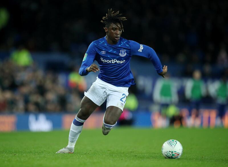 Soccer Football - Carabao Cup - Quarter Final - Everton v Leicester City - Goodison Park, Liverpool, Britain - December 18, 2019  Everton's Moise Kean in action         Action Images via Reuters/Carl Recine  EDITORIAL USE ONLY. No use with unauthorized audio, video, data, fixture lists, club/league logos or "live" services. Online in-match use limited to 75 images, no video emulation. No use in betting, games or single club/league/player publications.  Please contact your account representative for further details.