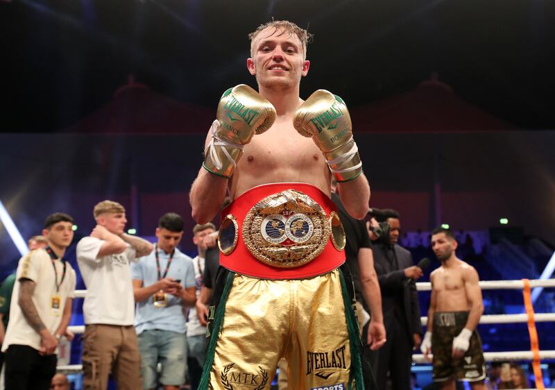 Sunny Edwards poses with his IBF Flyweight world title belt.