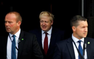 Britain's Prime Minister Boris Johnson leaves the hotel on the second day of the Conservative Party annual conference in Manchester, Britain, September 29, 2019. REUTERS/Phil Noble