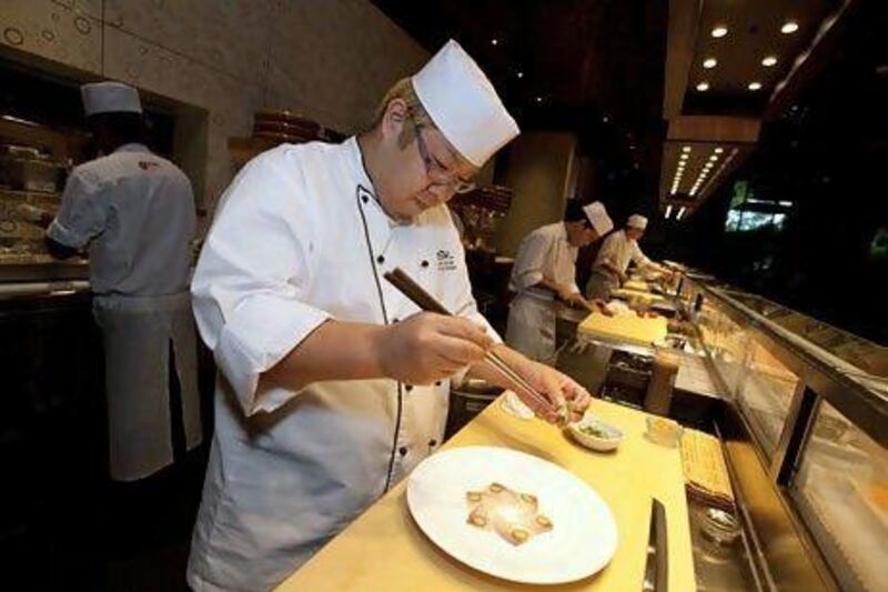 Masami Ouchi, a sushi chef at Nobu in Dubai. Jaime Puebla / The National