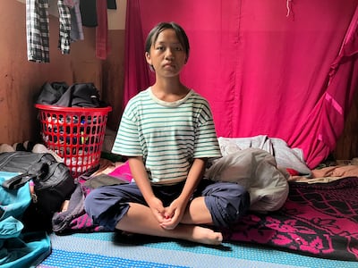 Jessica,14, is living in the camp with her 12-year-old brother. Their parents are separated, and their father is in a different relief camp. Taniya Dutta for The National