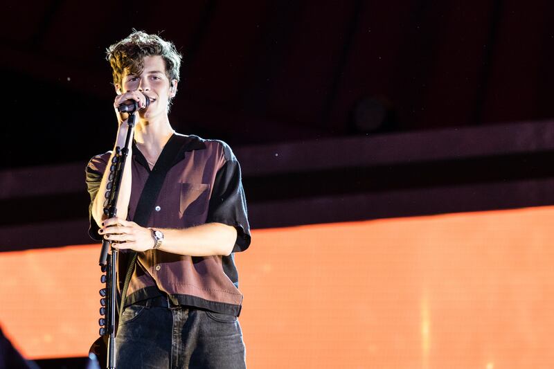 Shawn Mendes performs during the Global Citizen festival in New York. AP