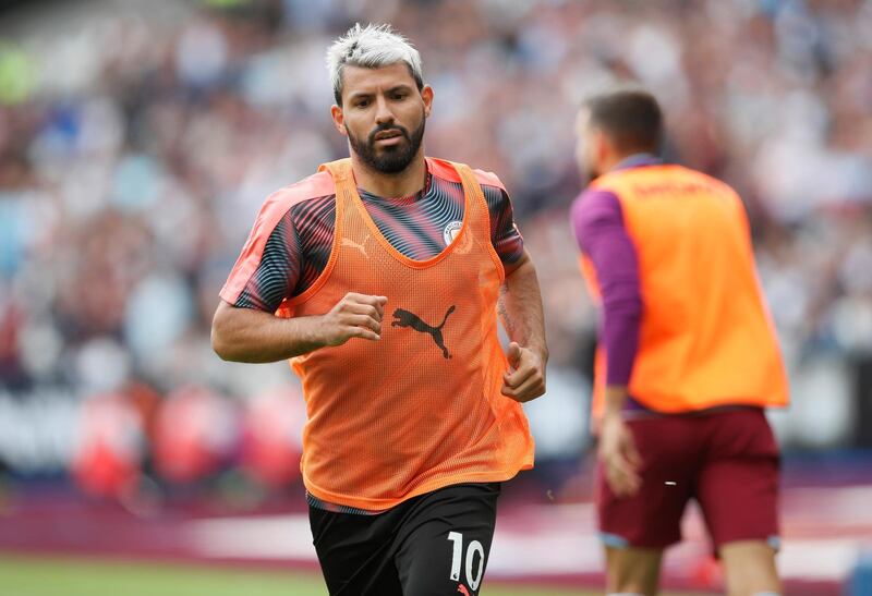 Sergio Aguero was on the bench for City's opening game, but came on to score a penalty. Reuters